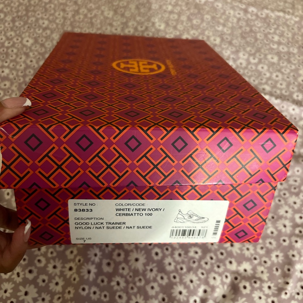 Tory Burch Women’s cream good luck trainer